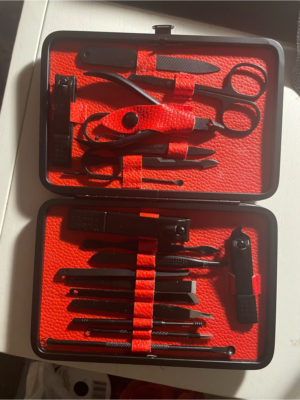 18-Piece Professional Manicure & Grooming Kit - Matte Black